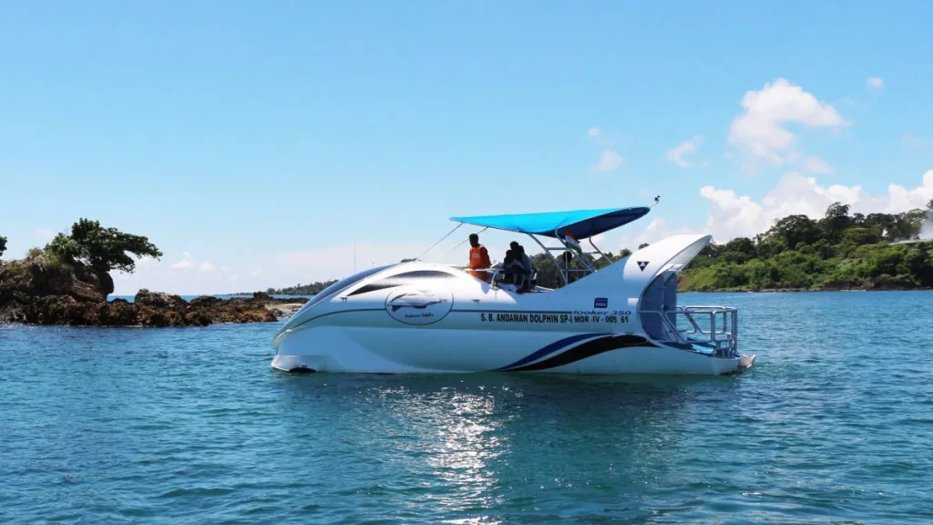 Glass Bottom Boat Ride in Andaman Island